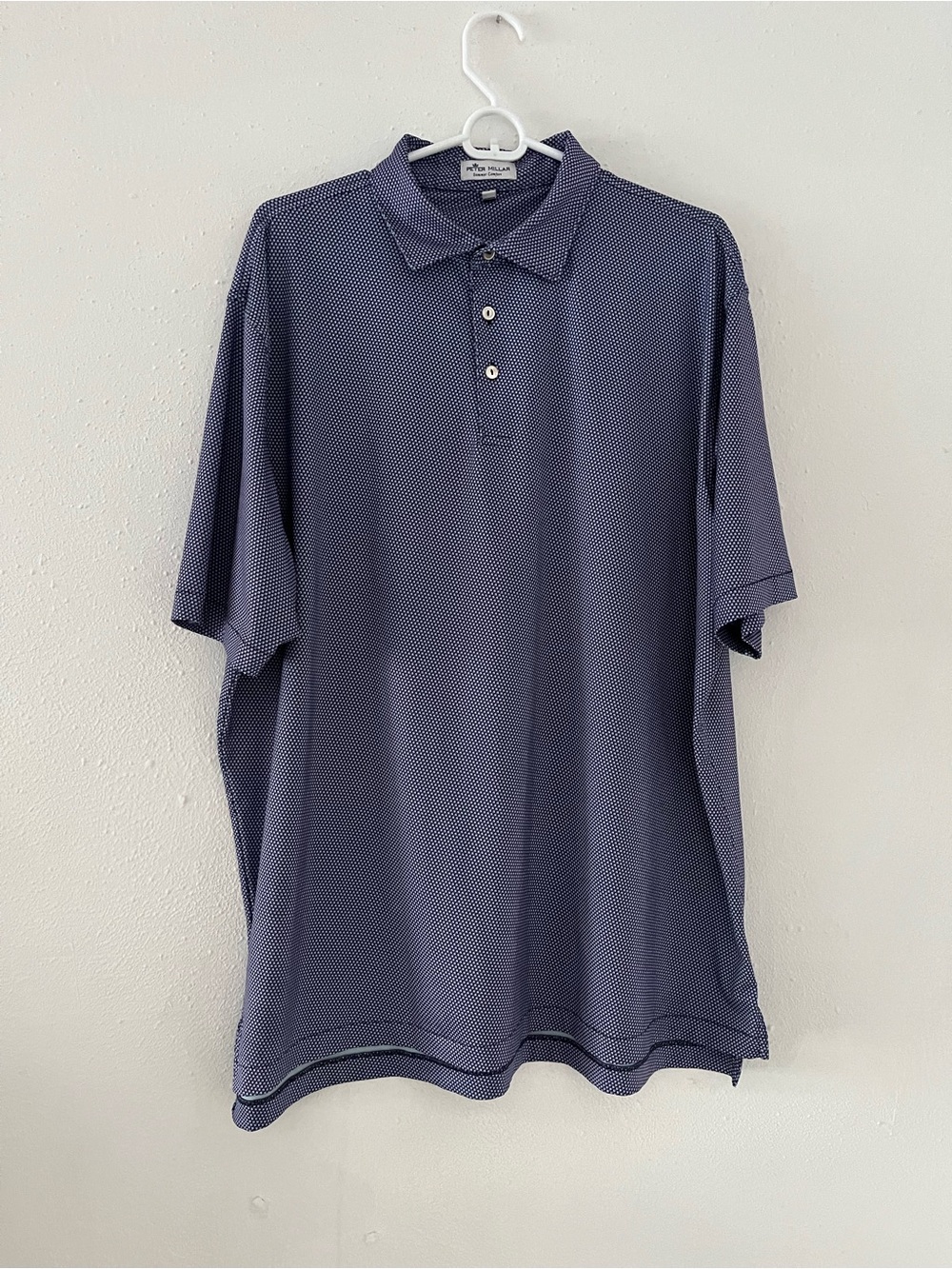 Peter Millar Navy Micro-Dot Polo Shirt